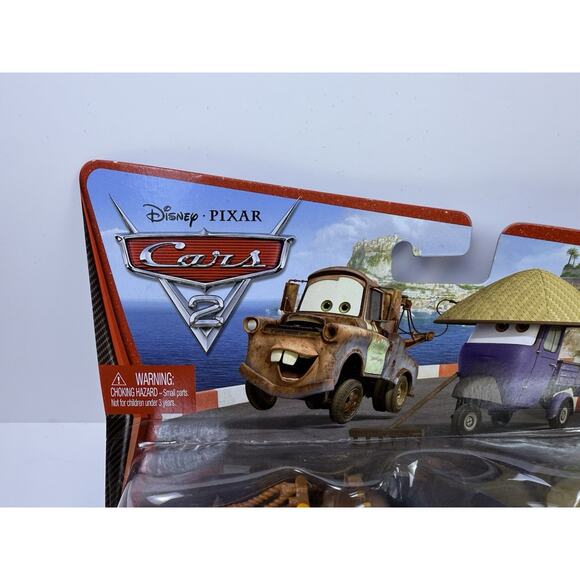 NIB Disney Pixar Cars 2 Race Team Mater & Zen Master Pitty 1:55 Diecast Car Set - Picture 5 of 8